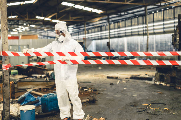 Professional Drug Lab Cleanup technician working in March Air Reserve Base, CA
